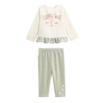 Petit Béguin Pyjama enfant 2 pièces en velours Lison. Coloris disponibles : Vert