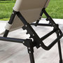 Voir la diapositive 3 : OUTSUNNY Lot de 2 bains de soleil transats pliables réglables avec pare-soleil blanc cassé