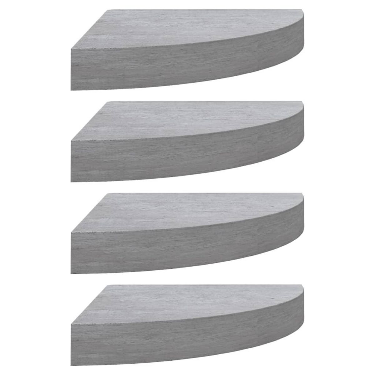 VIDAXL Etageres d'angle murales 4 pcs Gris beton 35x35x3,8 cm MDF