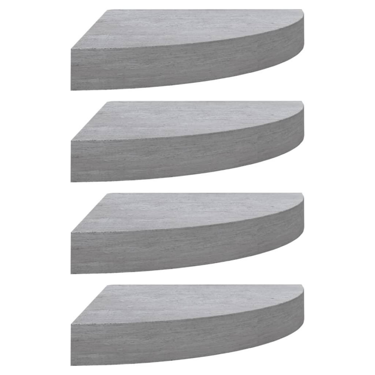 VIDAXL Etageres d'angle murales 4 pcs Gris beton 35x35x3,8 cm MDF