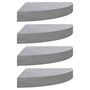 Voir la diapositive 2 : VIDAXL Etageres d'angle murales 4 pcs Gris beton 35x35x3,8 cm MDF