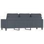 Voir la diapositive 5 : VIDAXL Canape a 3 places Gris fonce 180 cm Velours