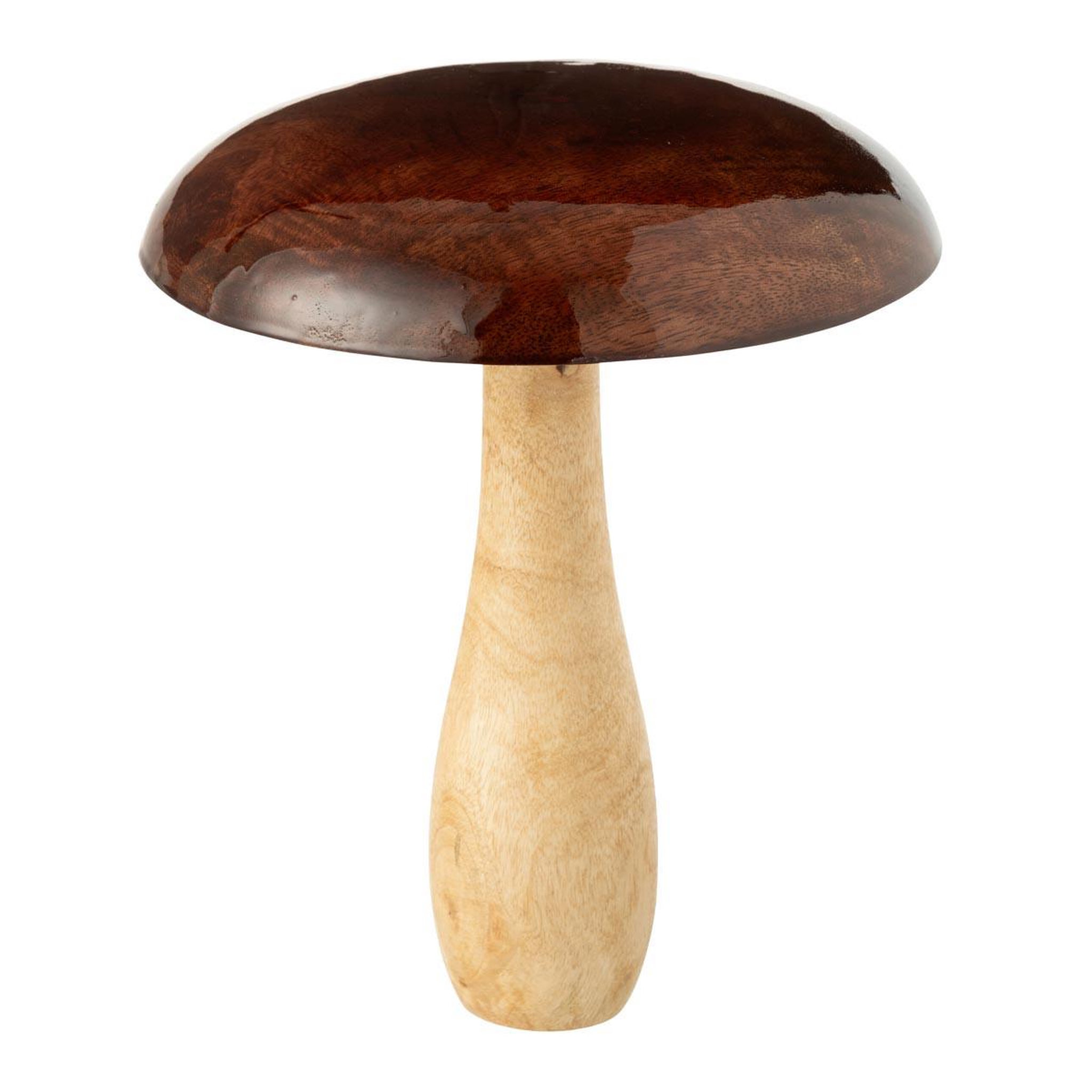 J-LINE Champignon déco en bois  brillant  23cm naturel