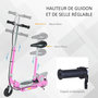 Voir la diapositive 5 : HOMCOM Trottinette électrique 120 W pliable pour enfant de 7 à 12 ans hauteur guidon et selle réglable 10 Km/h max. rose