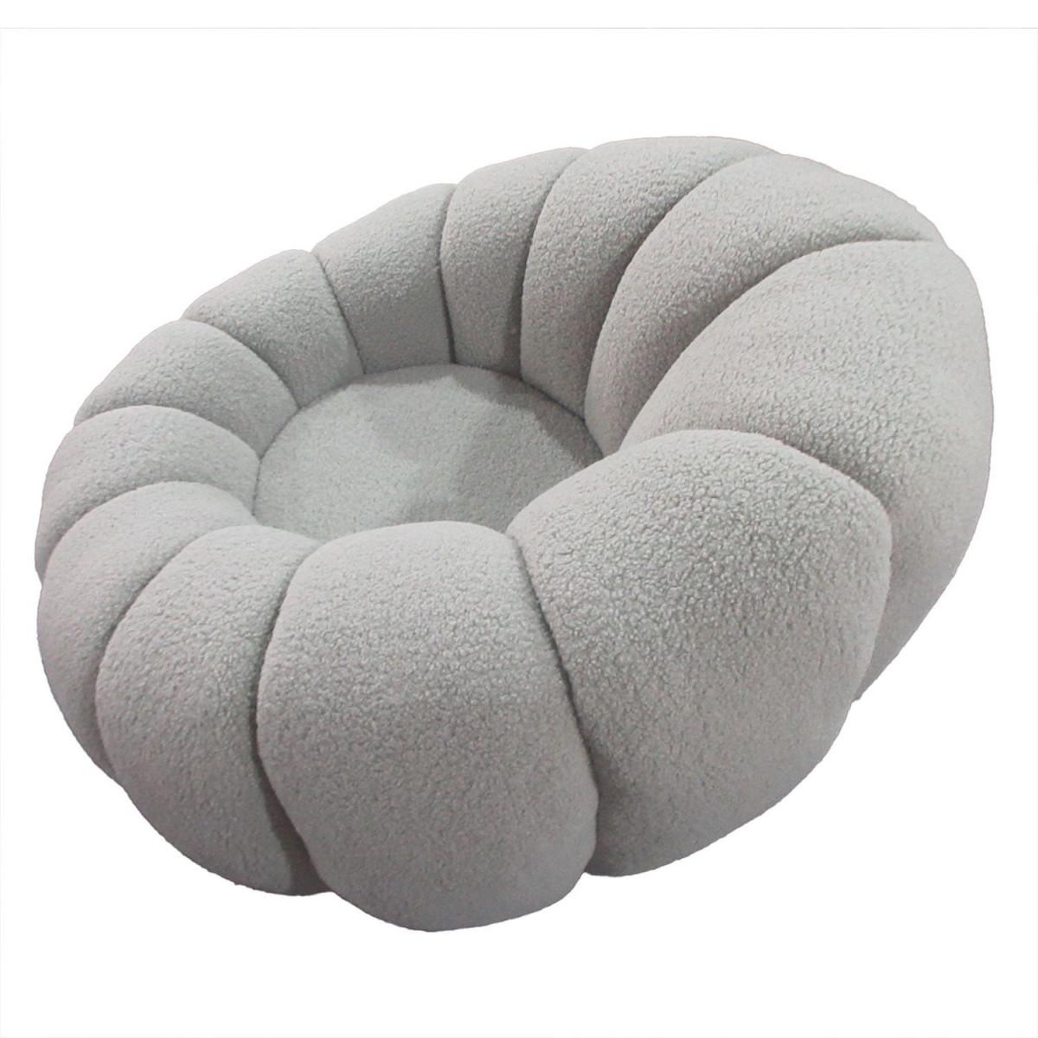Voir la diapositive 4 : Paris Prix Fauteuil coquillage tournant  bouclette  98cm gris