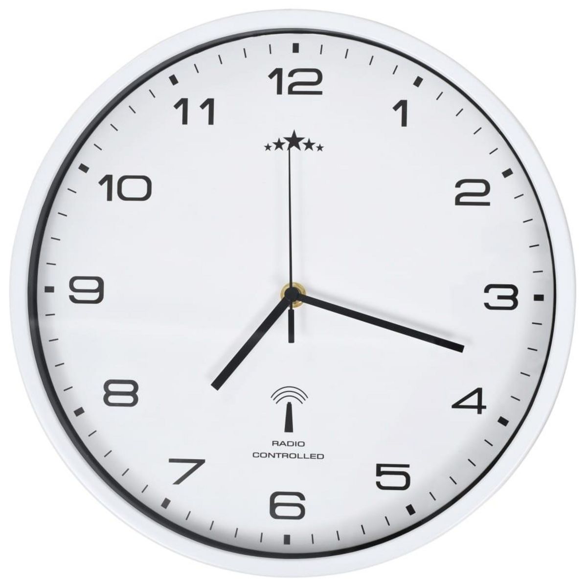 VIDAXL Horloge murale radioguidee avec mouvement a quartz 31 cm Blanc