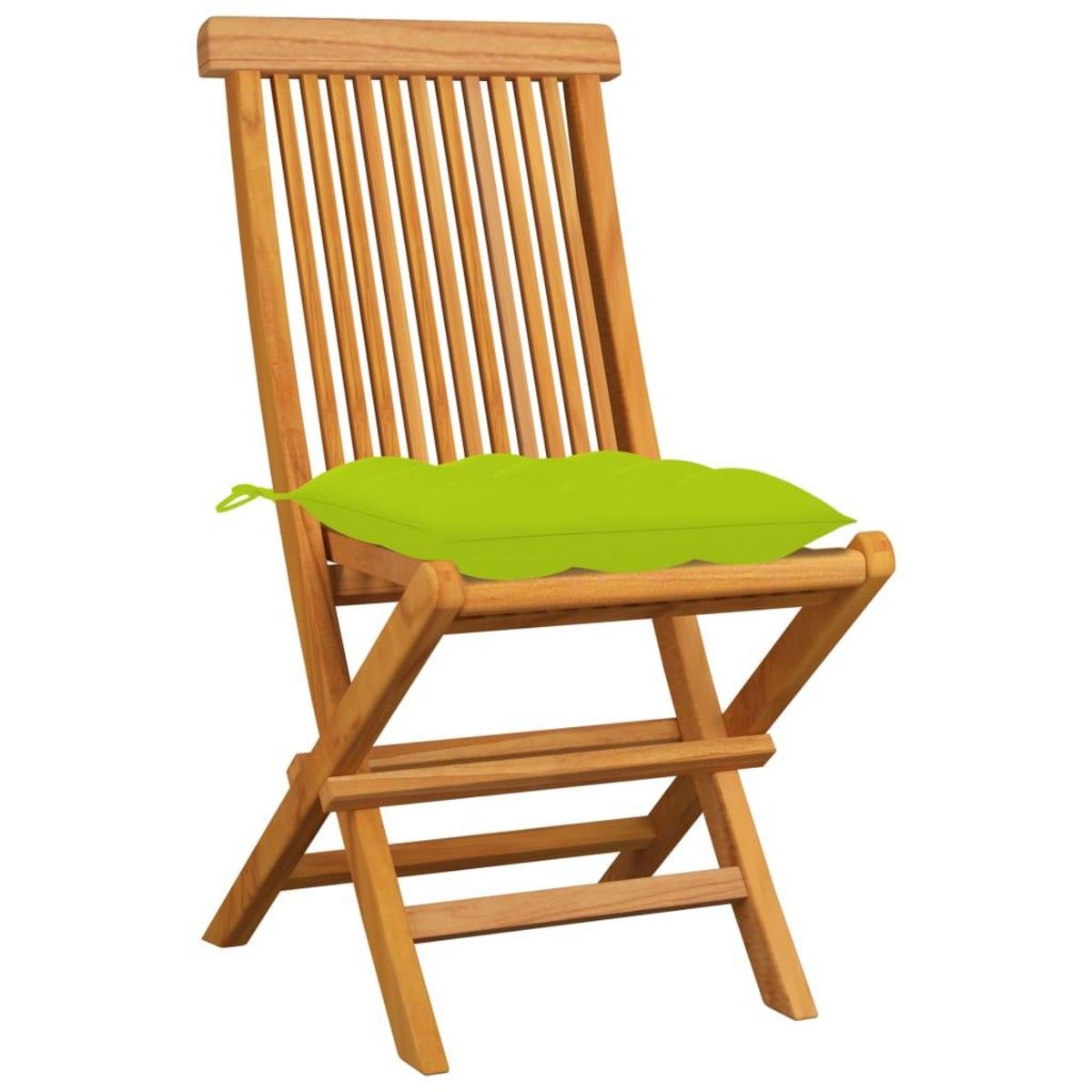 VIDAXL Chaises de jardin avec coussins vert vif lot de 8 Teck massif