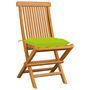Voir la diapositive 3 : VIDAXL Chaises de jardin avec coussins vert vif lot de 8 Teck massif