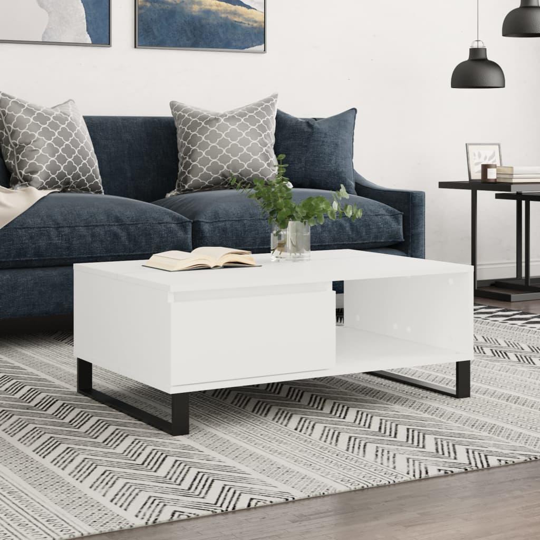 VIDAXL Table basse blanc 90x60x35 cm bois d'ingenierie