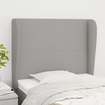VIDAXL Tete de lit avec oreilles Gris clair 103x23x118/128 cm Tissu