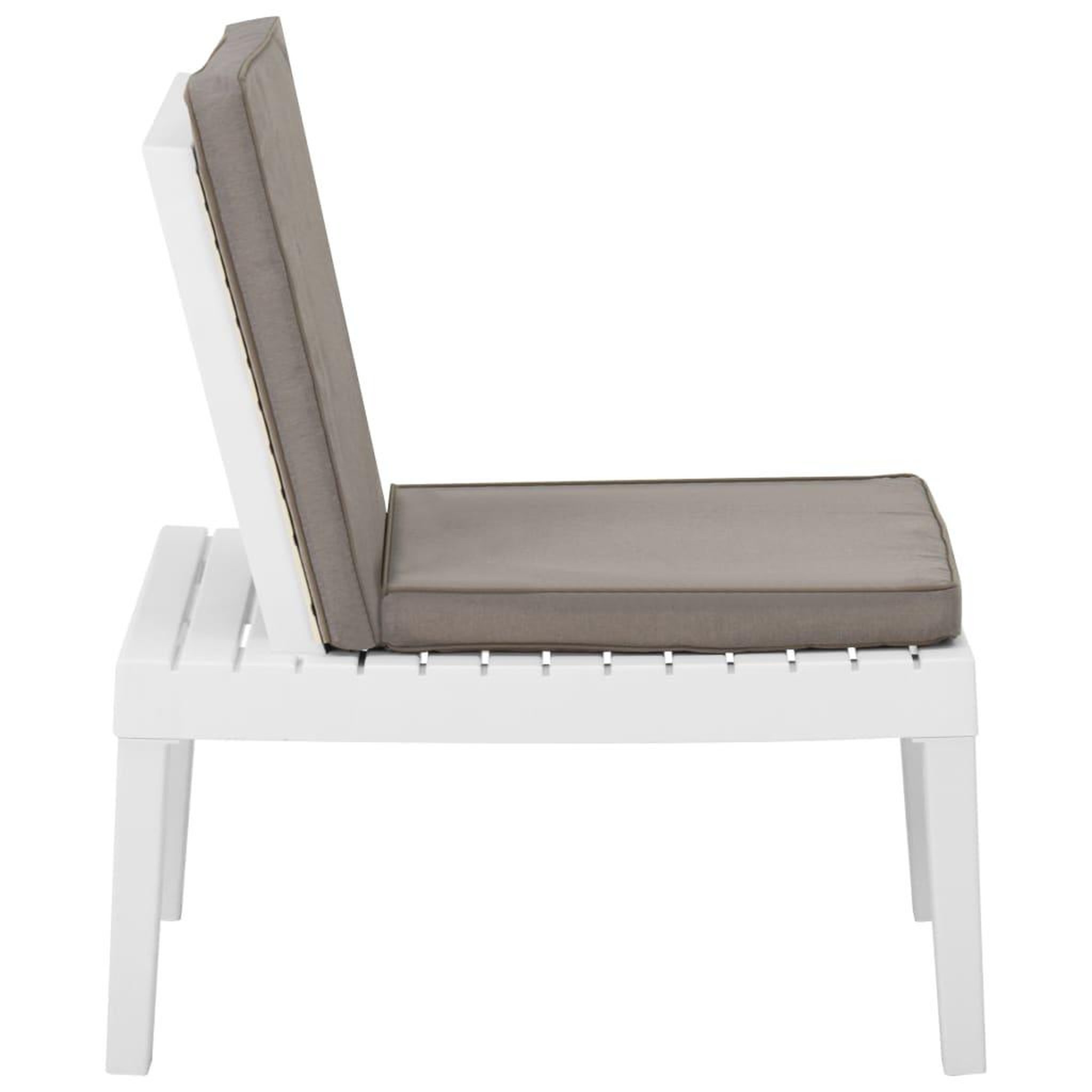 Voir la diapositive 3 : VIDAXL Chaise de salon de jardin avec coussin Plastique Blanc