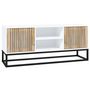 Voir la diapositive 2 : VIDAXL Meuble TV blanc 105x30x45 cm bois d'ingenierie et fer