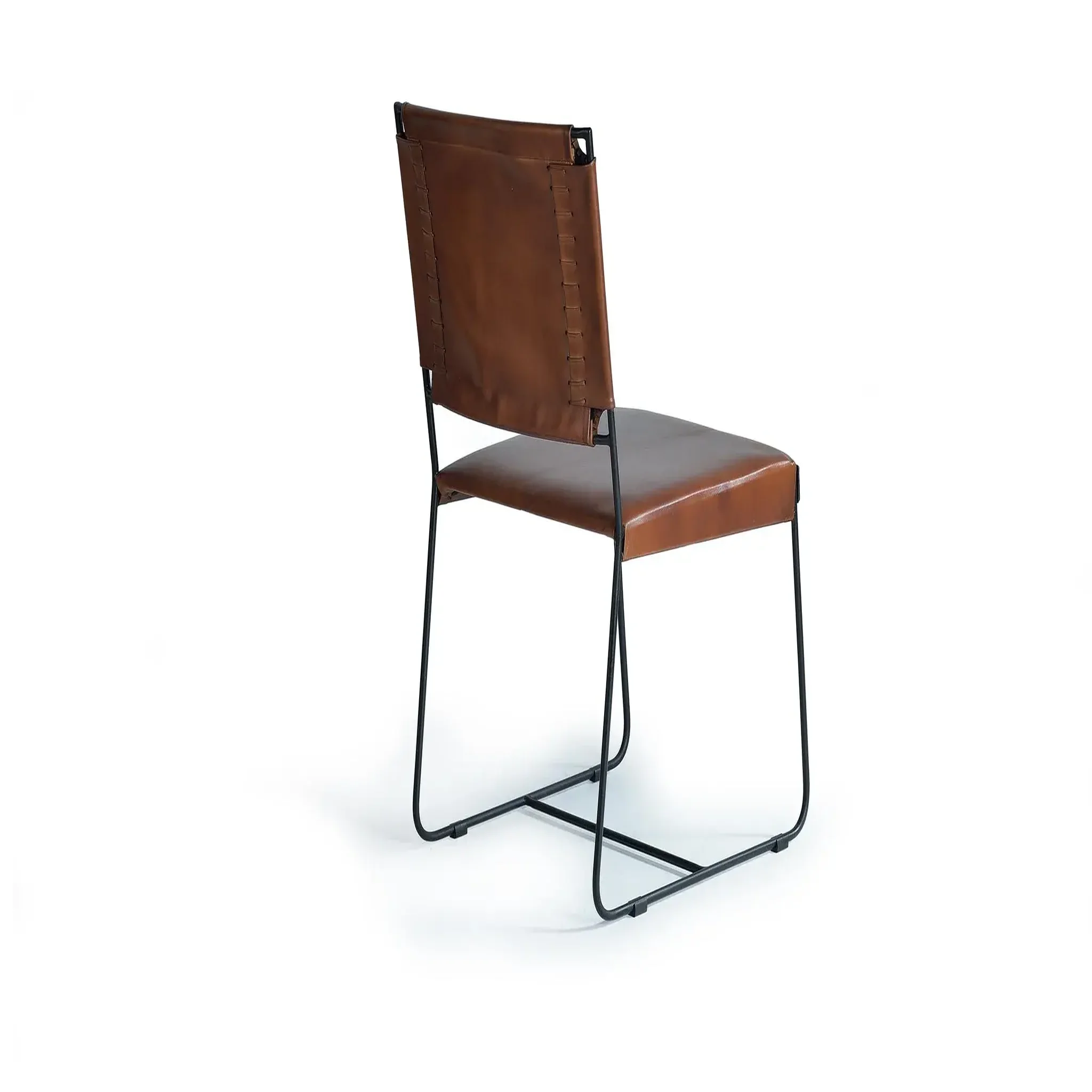 Voir la diapositive 4 : GINER Y COLOMER SL Lot de 2 chaises de cuir 46 cm style vintage industriel