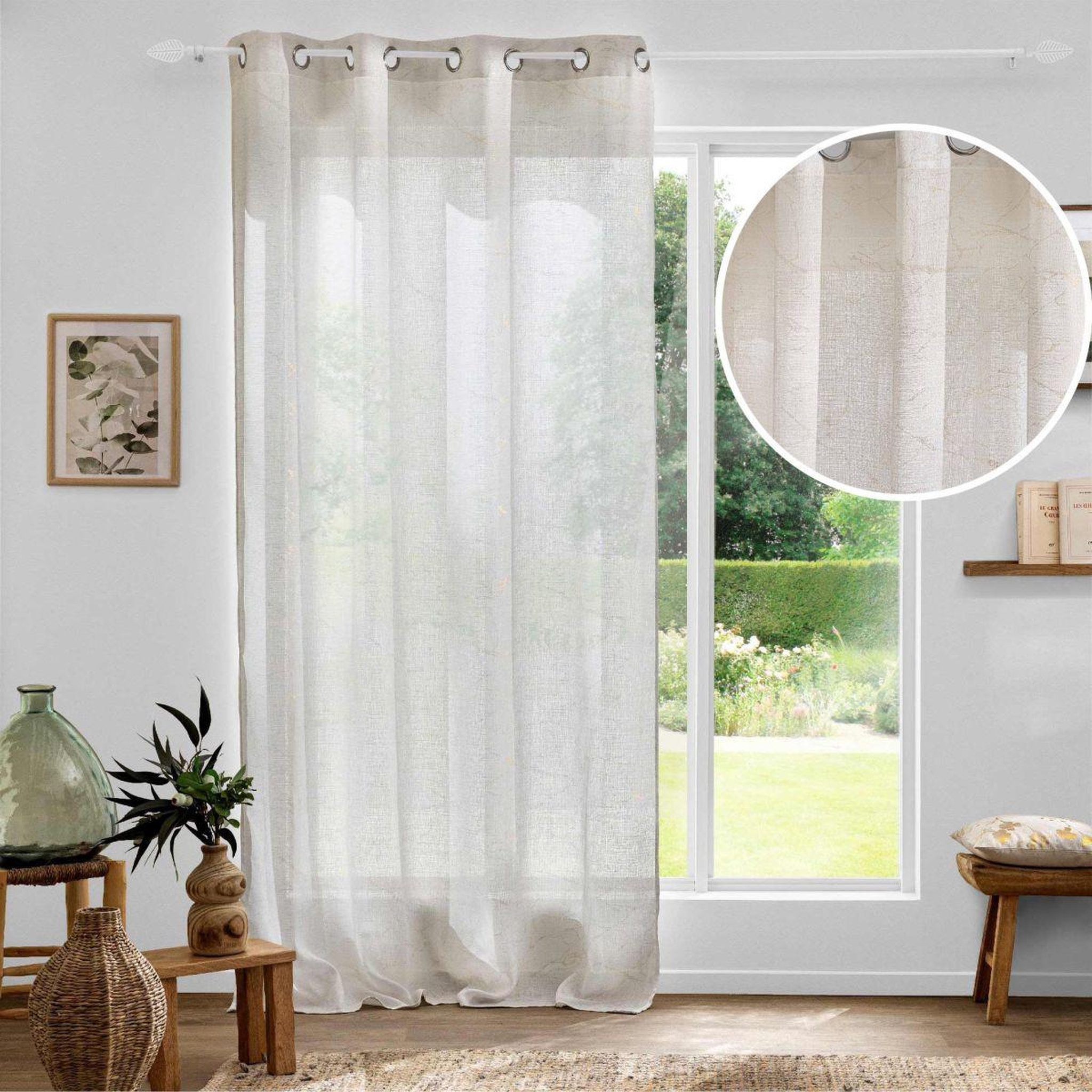 Voir la diapositive 6 : Douceur d'Intérieur Rideau voilage à œillets  marius  140x240cm beige