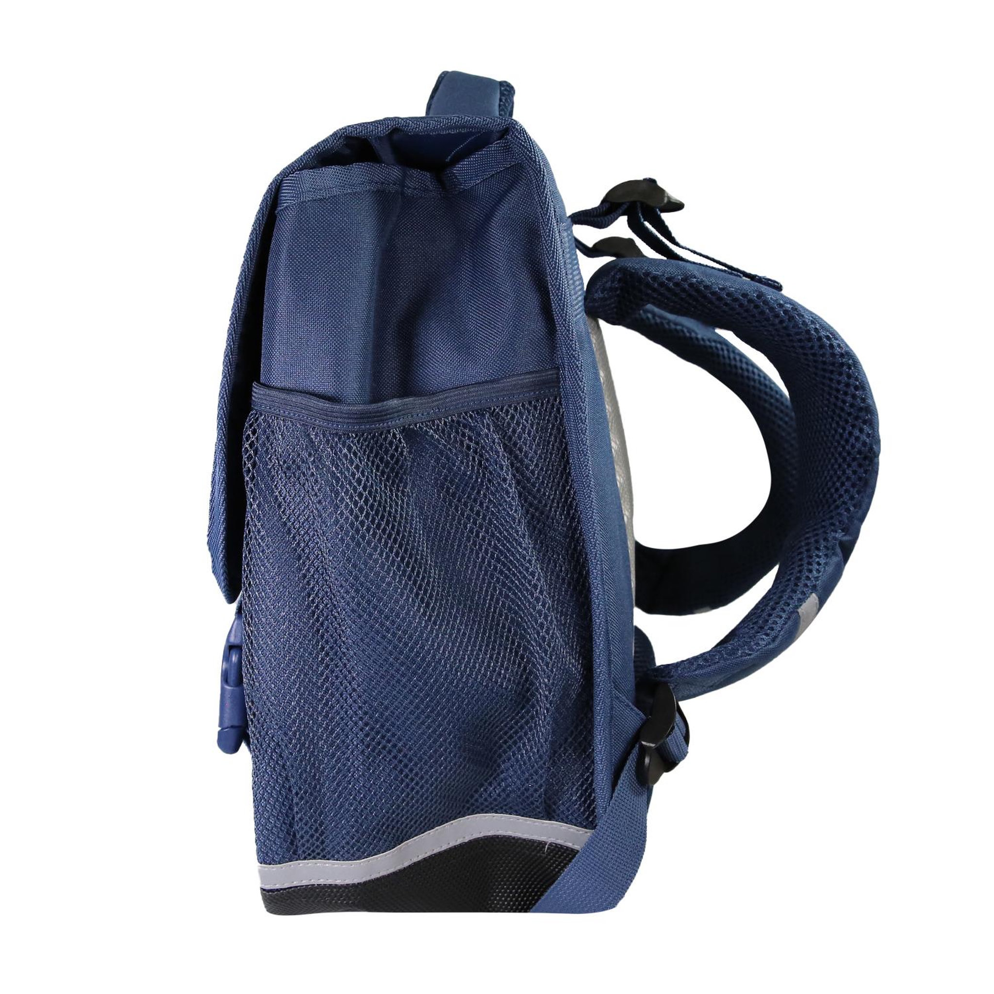Voir la diapositive 3 : Bagtrotter Cartable Scolaire Primaire 38cm Phileas - Requins Bleu Marine  2 Compartiments - Bagtrotter
