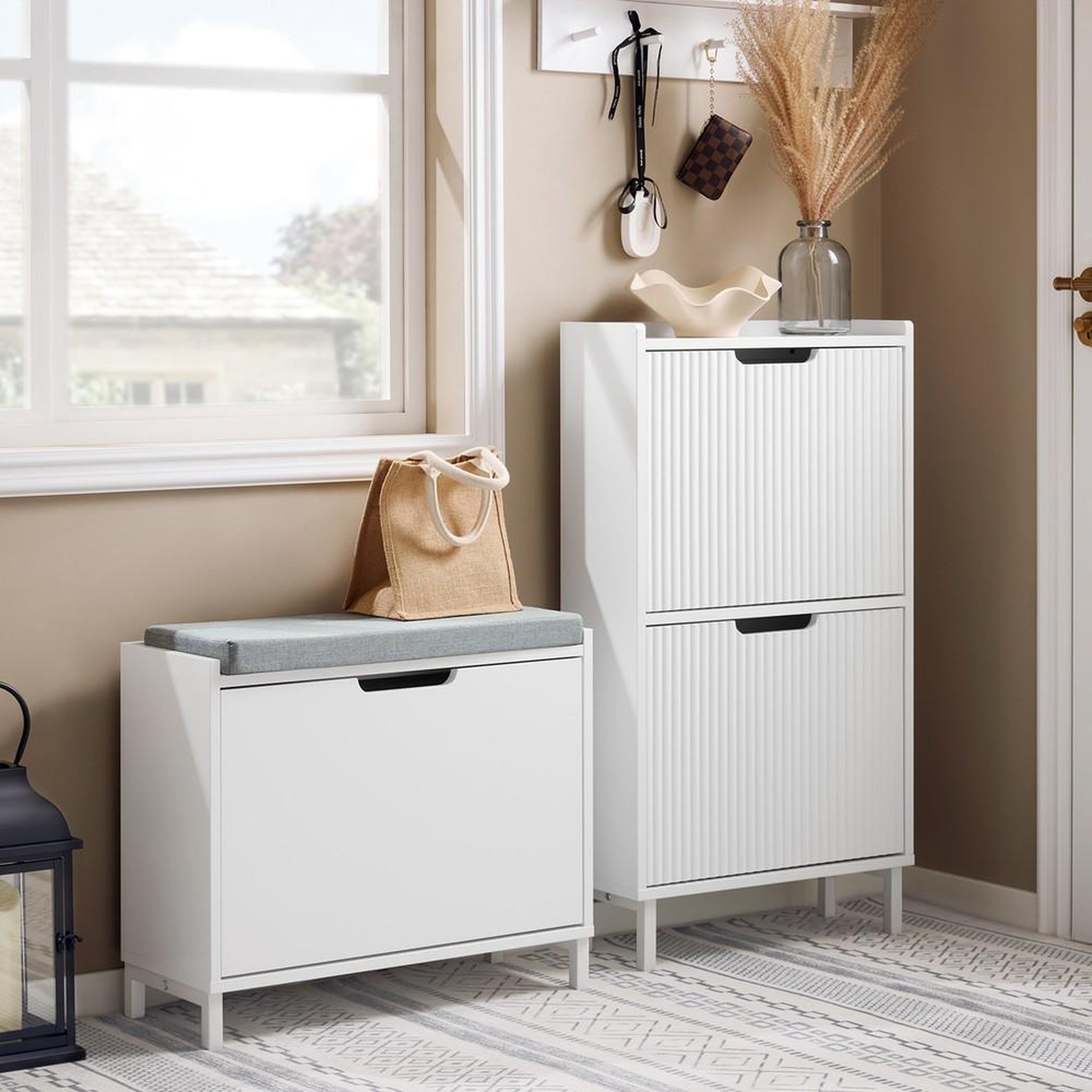 Voir la diapositive 2 : SOBUY SoBuy - Banc de rangement à chaussures avec une porte - Moderne - FSR151-K