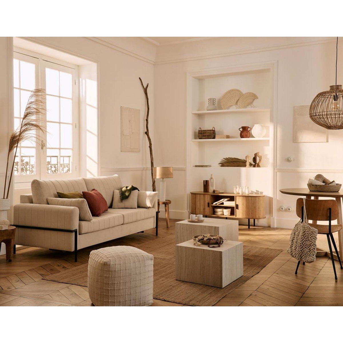 LISA DESIGN Ercolano - canapé 3 places convertible - couchage quotidien - matelas 11 cm - en velours