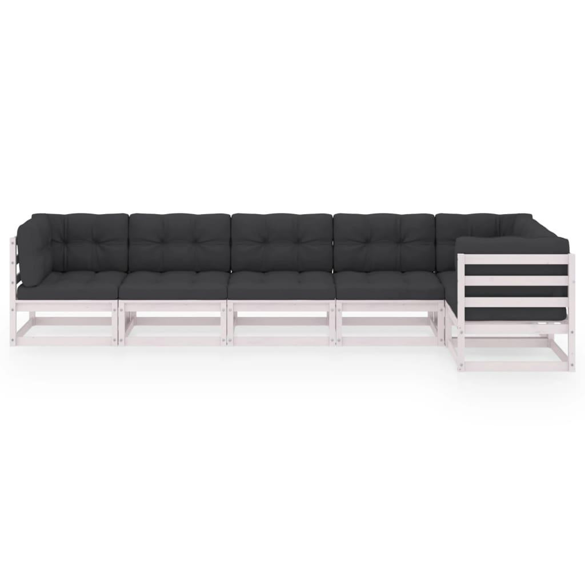 Voir la diapositive 3 : VIDAXL Salon de jardin 6 pcs avec coussins Bois de pin massif