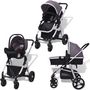 Voir la diapositive 2 : VIDAXL Poussette 3-en-1 Aluminium Gris et noir