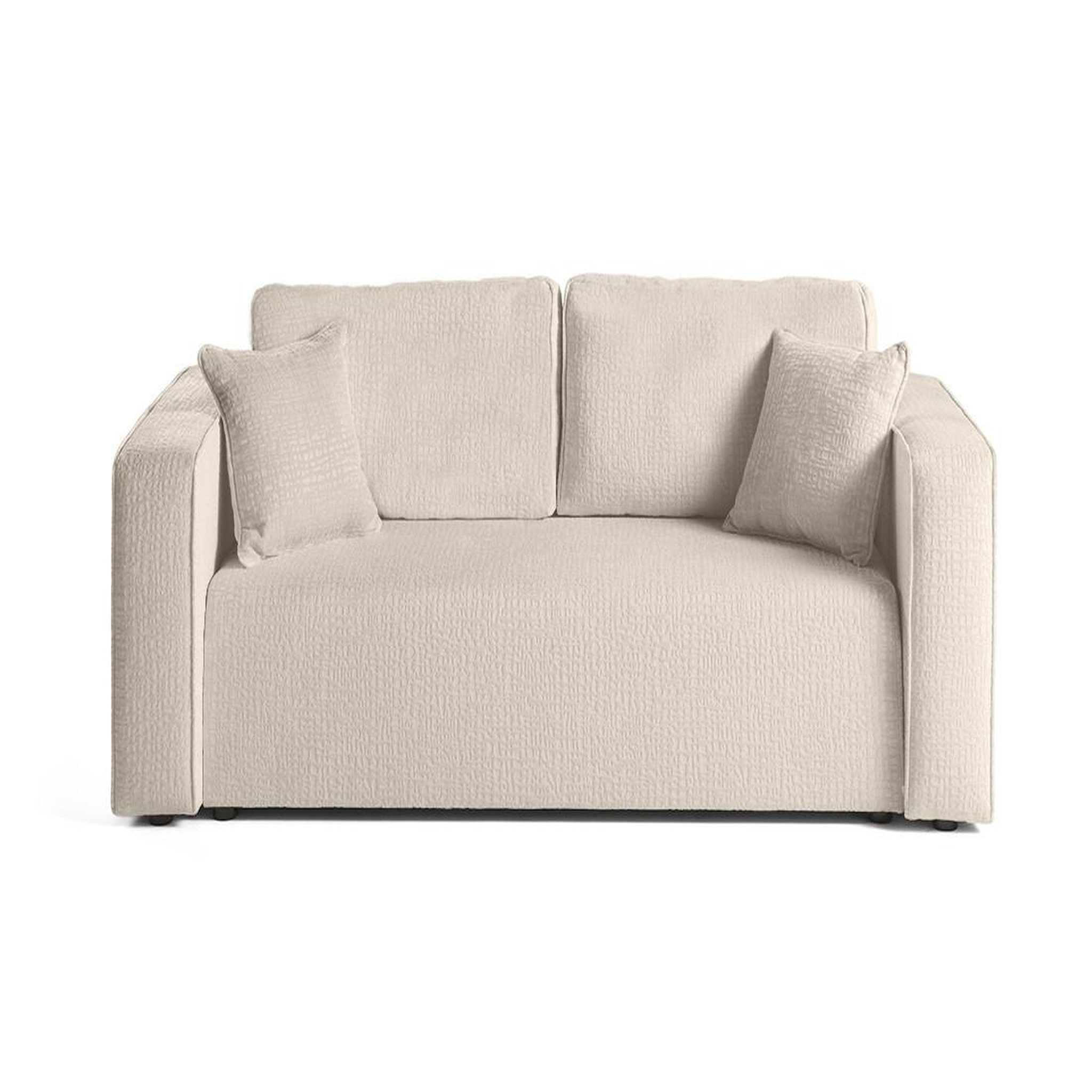 Voir la diapositive 1 : BEST MOBILIER Topaze - canapé droit 2 places - en tissu velours relief