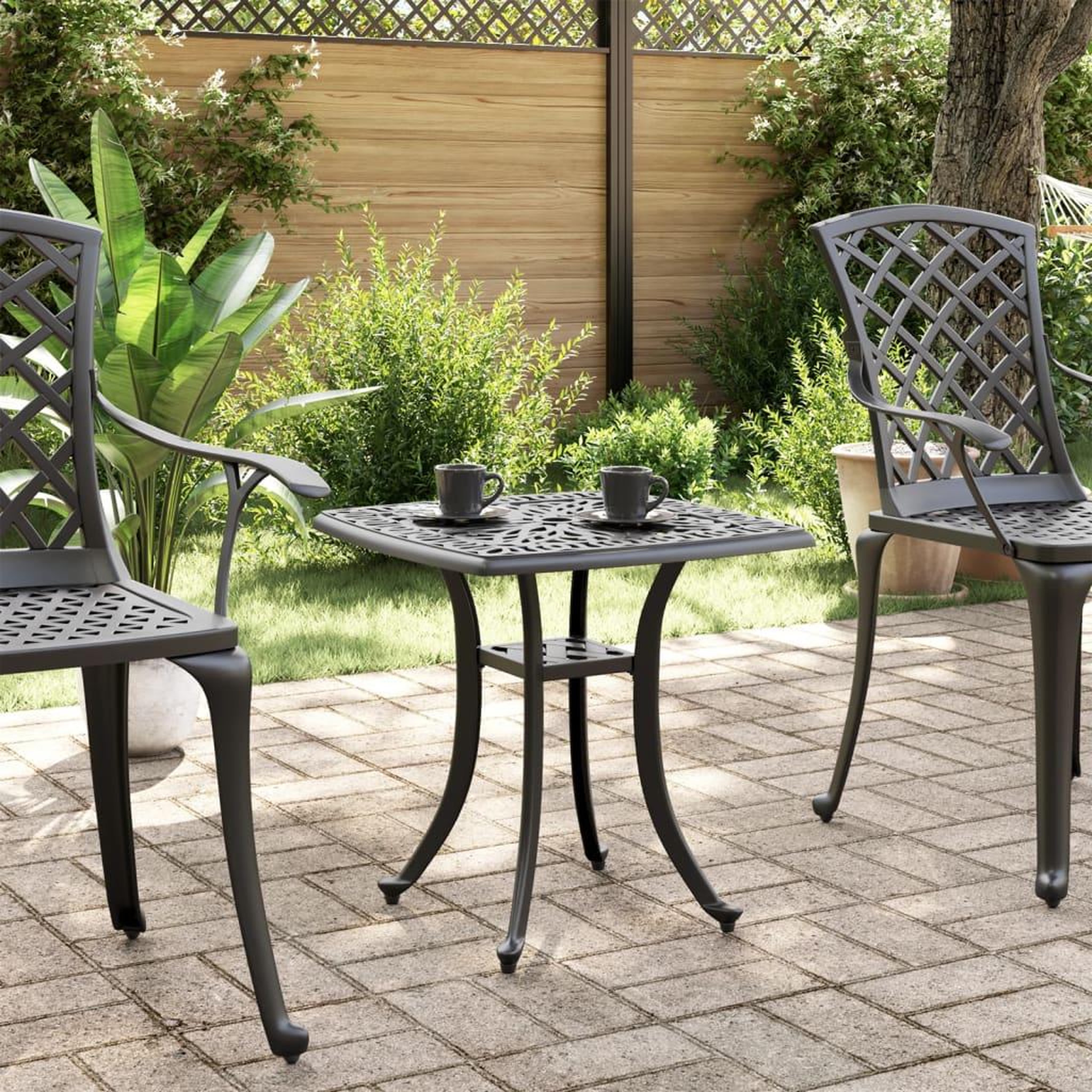 Voir la diapositive 3 : VIDAXL Table de jardin noir 53x53x53 cm aluminium coule