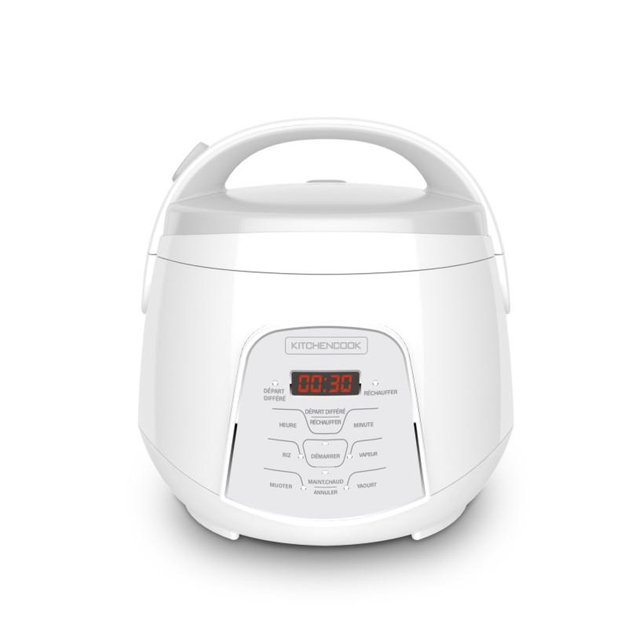 KITCHENCOOK Kitchencook - cuiseur à riz 2.2l - panier vapeur intégré - 400w - 4 menus de cuisson automatique - départ différé - blanc