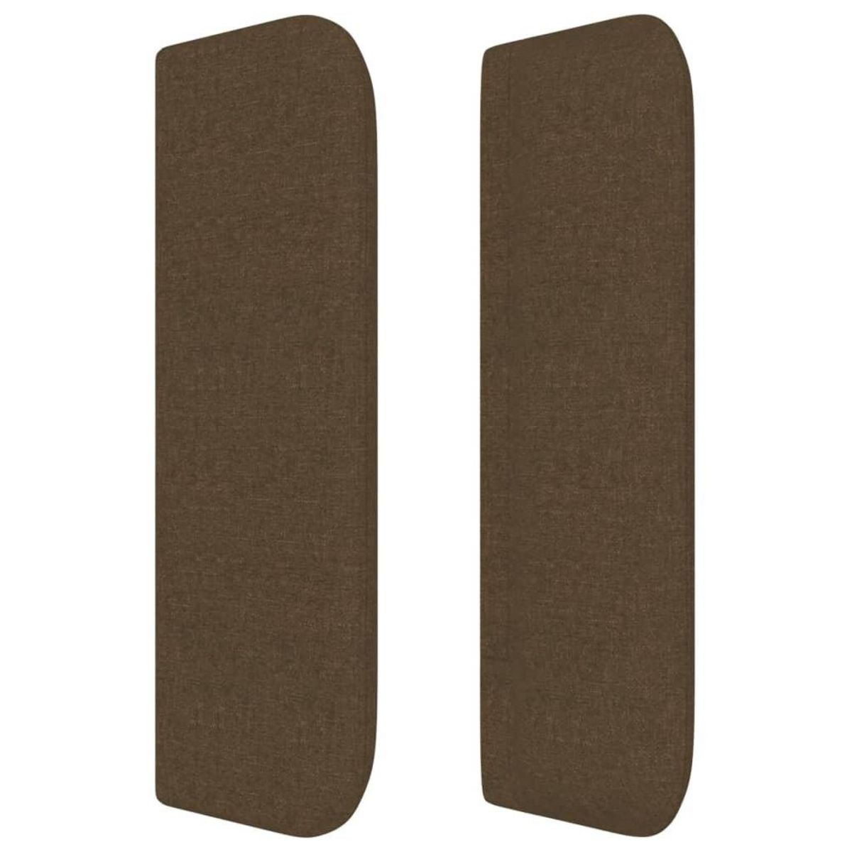 VIDAXL Tete de lit avec oreilles Marron Fonce 147x16x78/88 cm Tissu