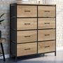 Voir la diapositive 2 : ID MARKET Commode 8 tiroirs en tissu UTAH 80 cm meuble de rangement design industriel