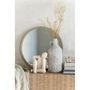 Voir la diapositive 4 : Paris Prix Miroir Mural Design en Cuir  Tortu  40cm Beige