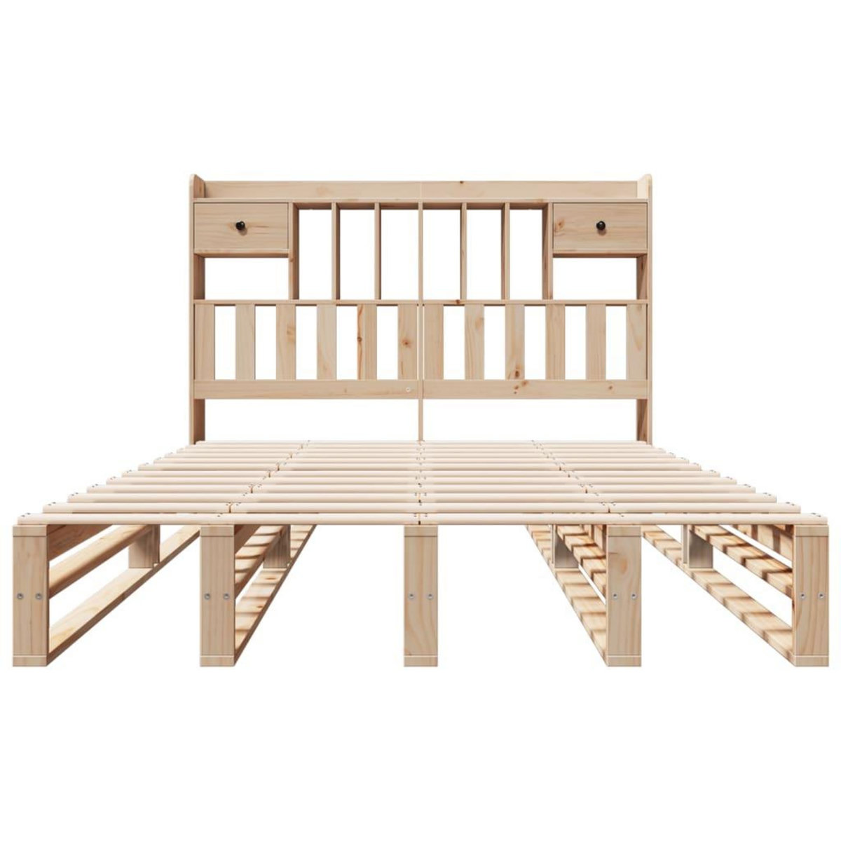VIDAXL Lit bibliotheque sans matelas 140x200 cm bois massif de pin
