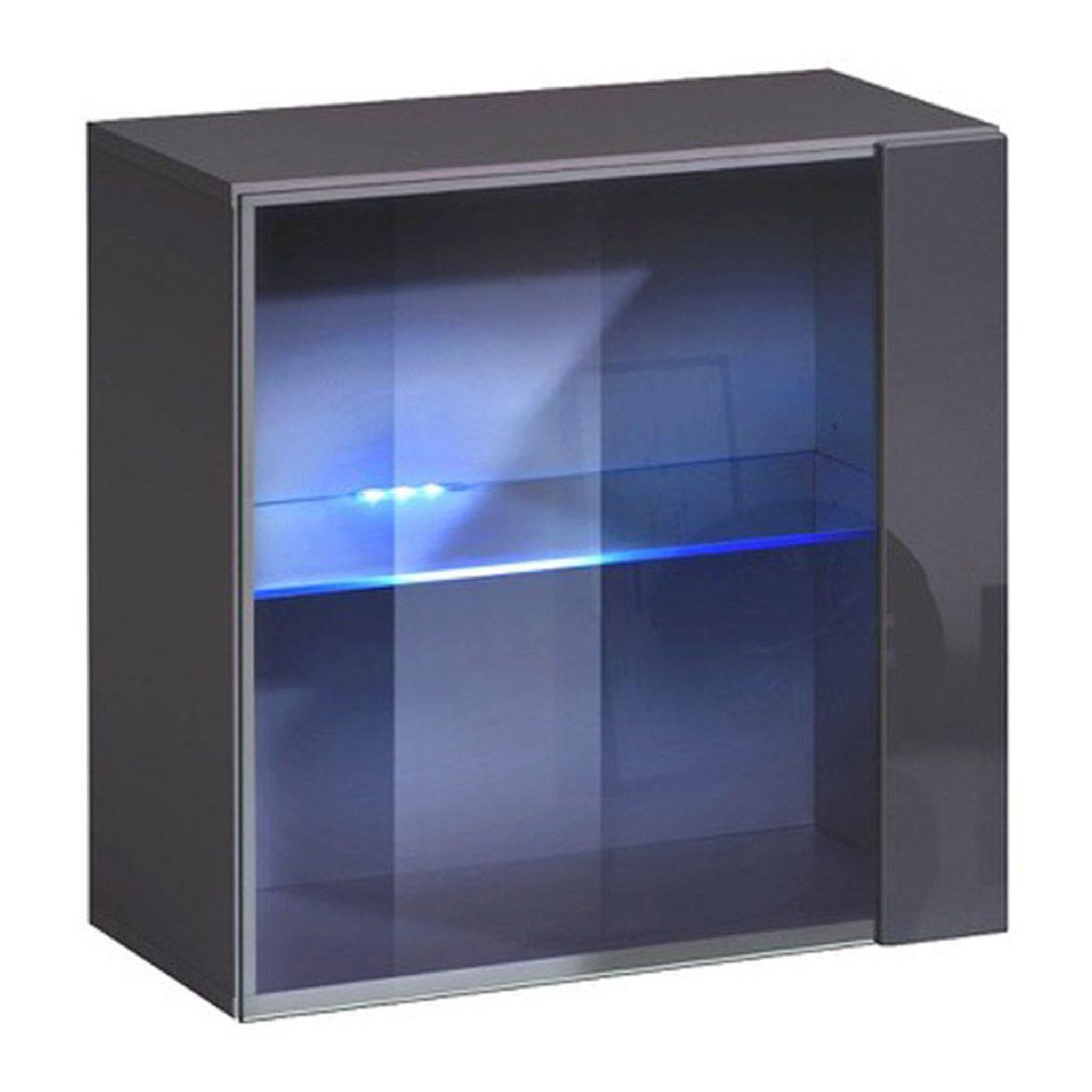 Voir la diapositive 1 : Paris Prix Vitrine murale led  switch  60cm gris