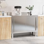 Voir la diapositive 3 : VIDAXL Table de travail de cuisine avec portes coulissantes inox