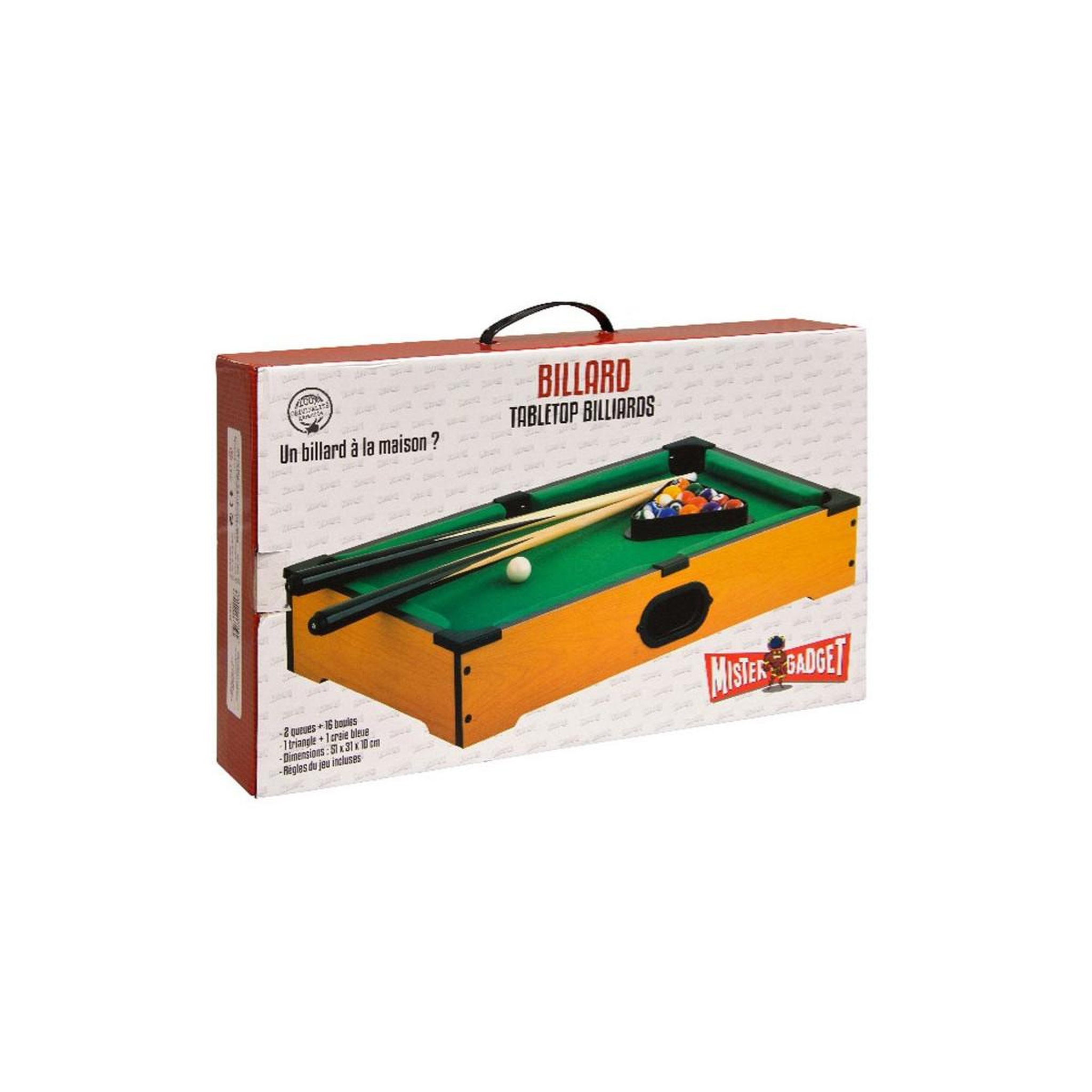 Voir la diapositive 2 : MISTER GADGET Jeu de Table  Billard  51cm Naturel