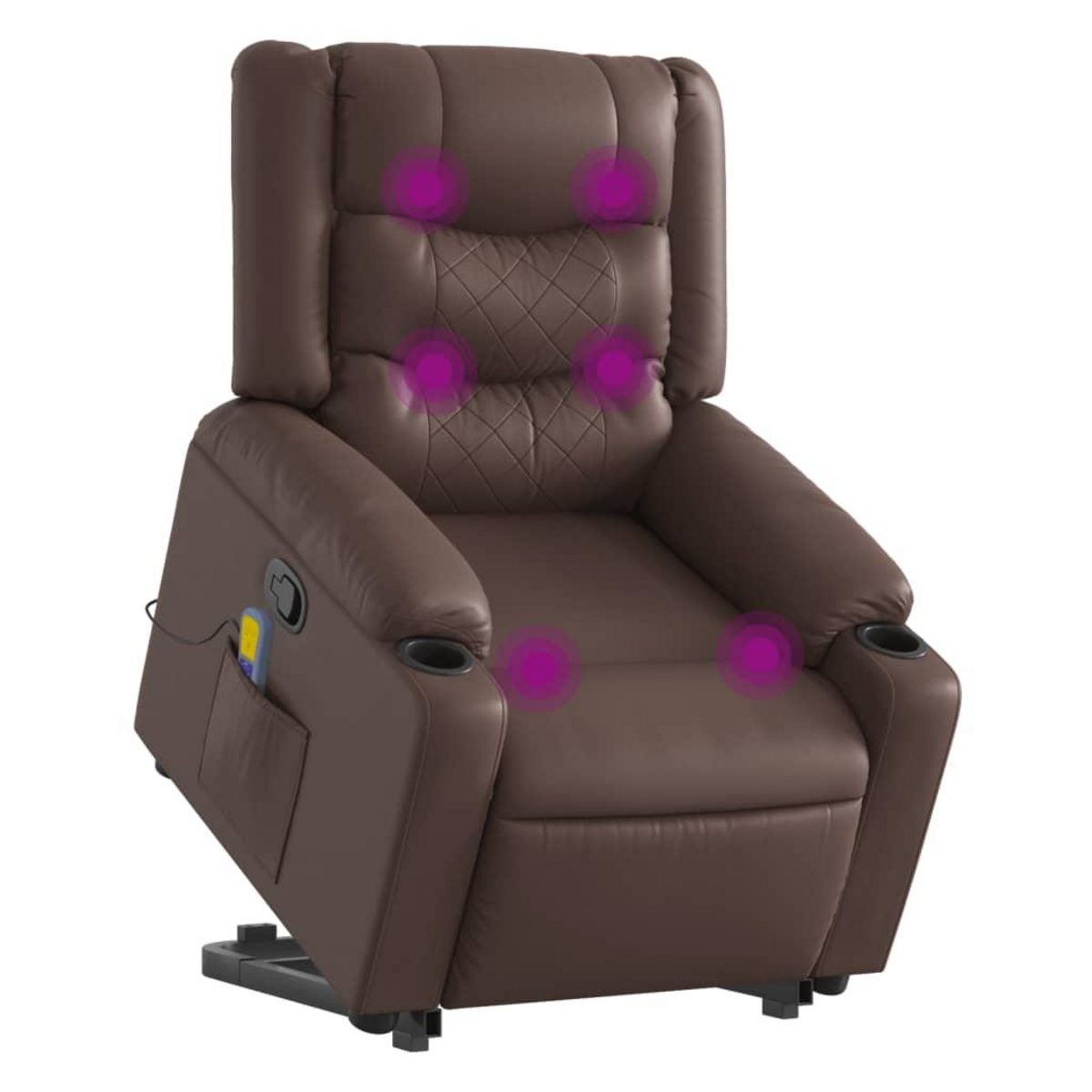 VIDAXL Fauteuil inclinable de massage Marron Similicuir
