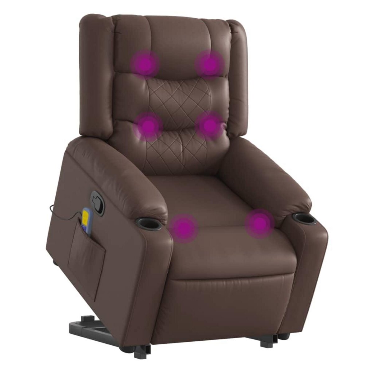 VIDAXL Fauteuil inclinable de massage Marron Similicuir