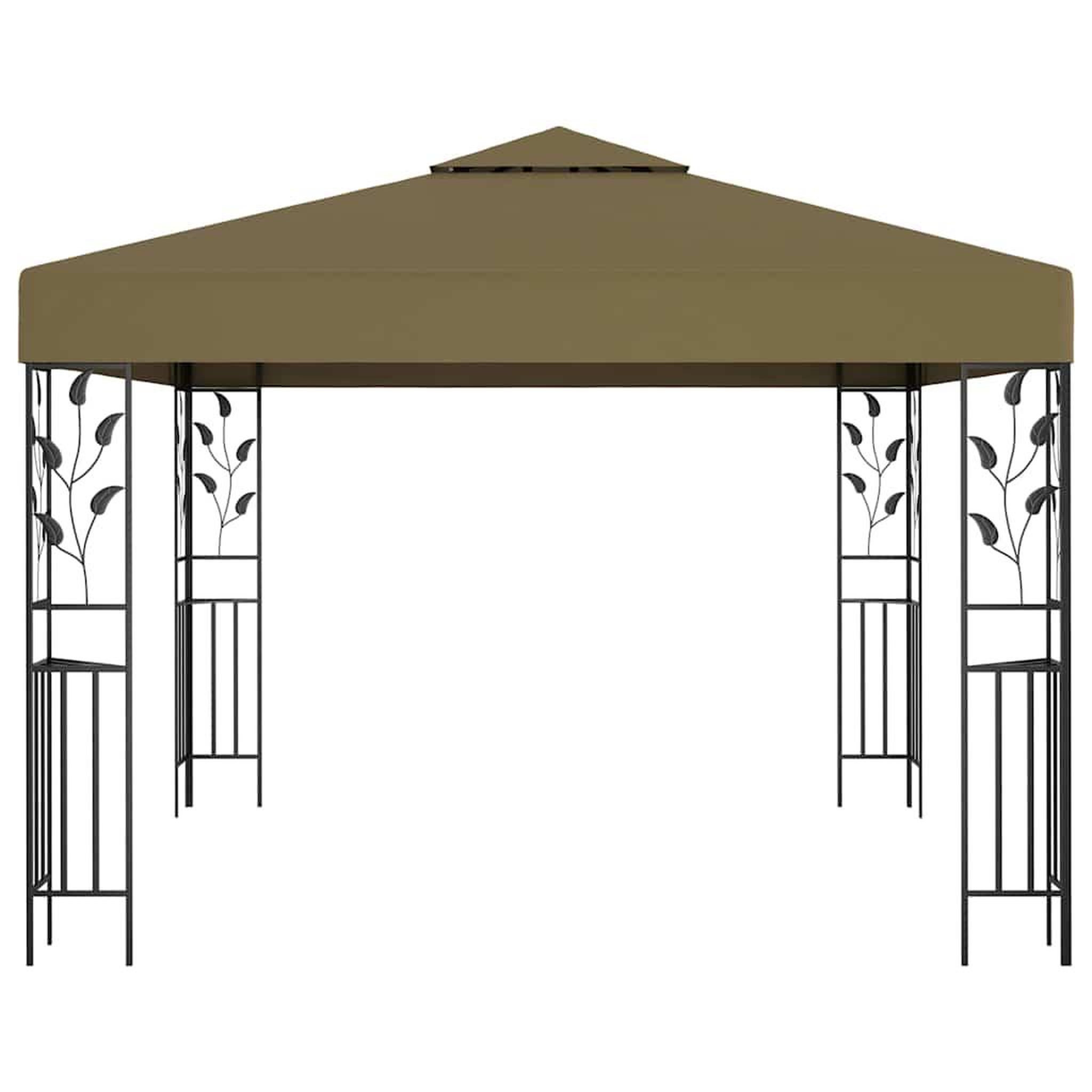 Voir la diapositive 5 : VIDAXL Tonnelle avec guirlande lumineuse a LED 3x3 m Taupe