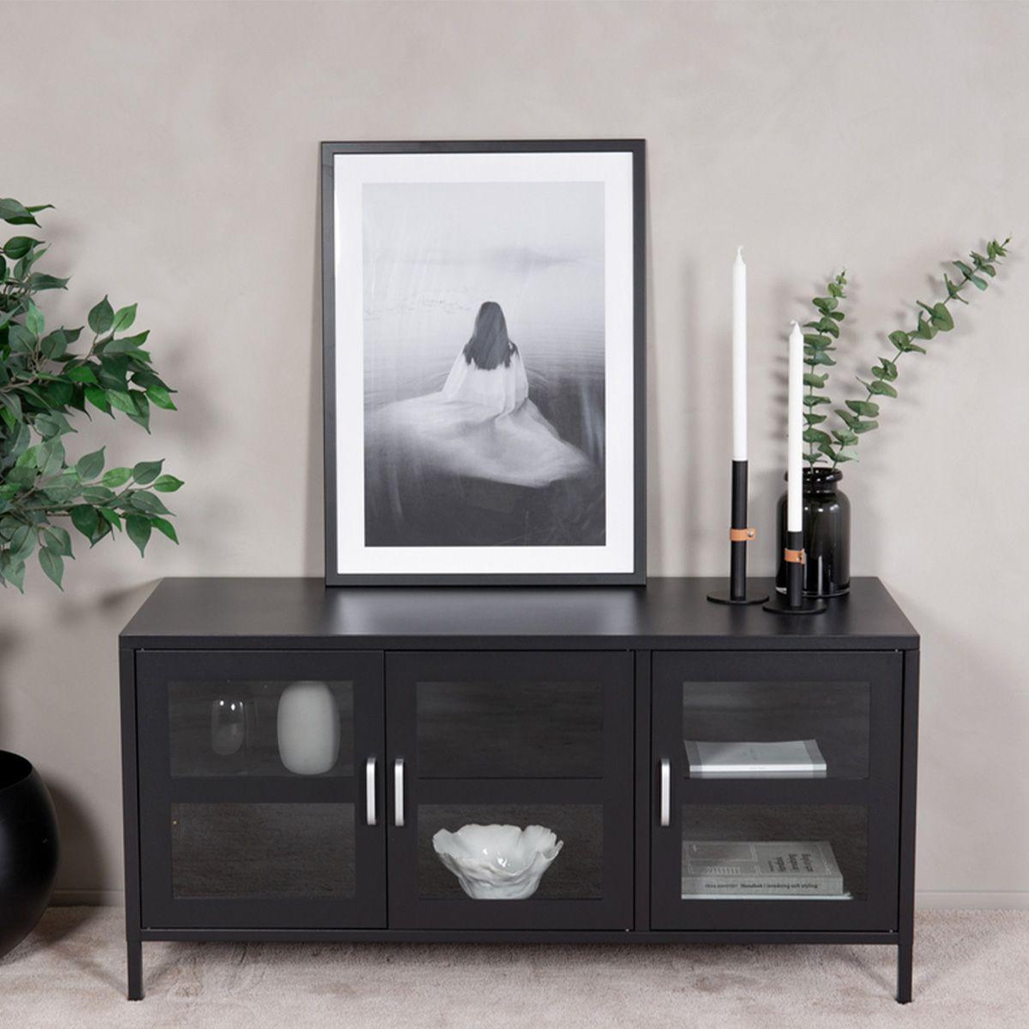 Voir la diapositive 4 : Paris Prix Meuble tv 3 portes  acero  120cm noir
