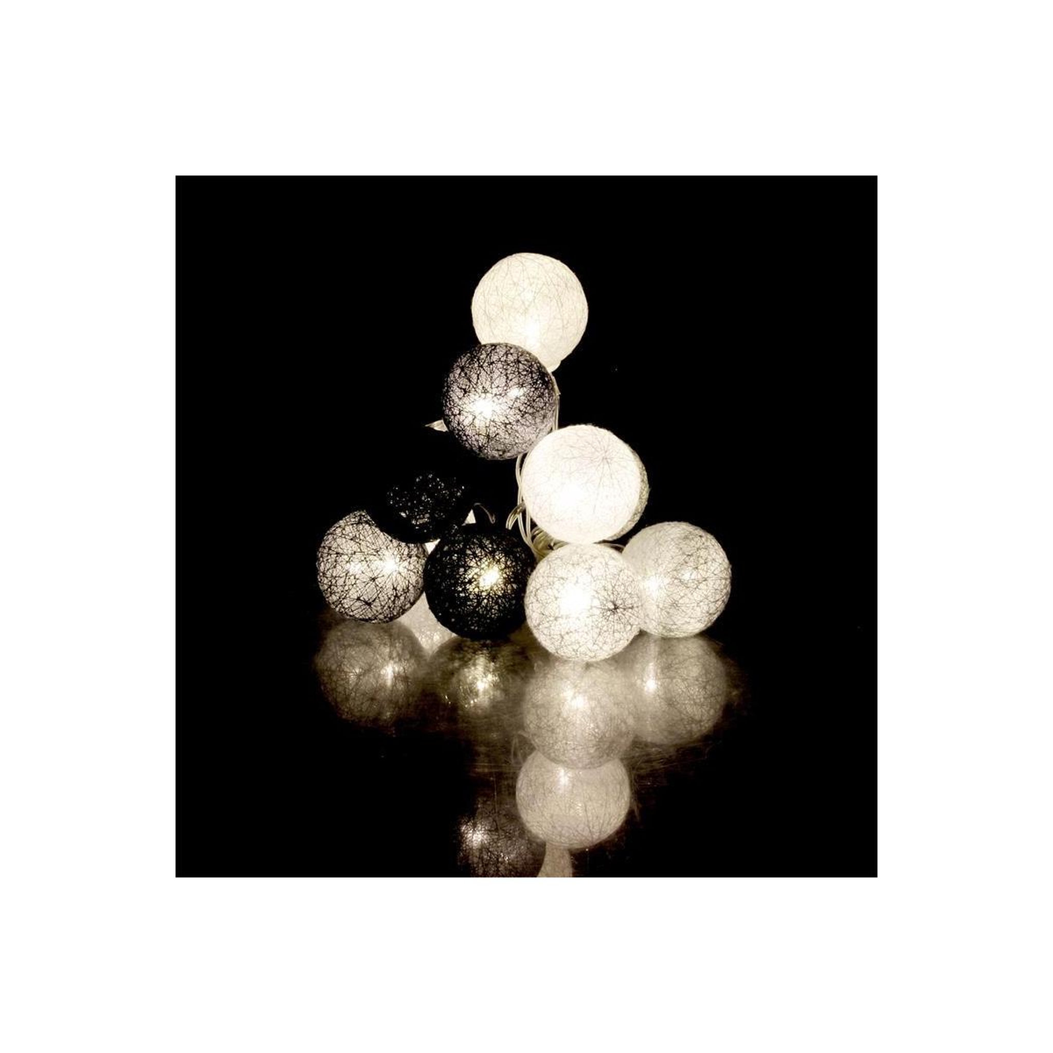 Voir la diapositive 3 : The Home Deco Factory Guirlande lumineuse à led  10 boules  192cm gris