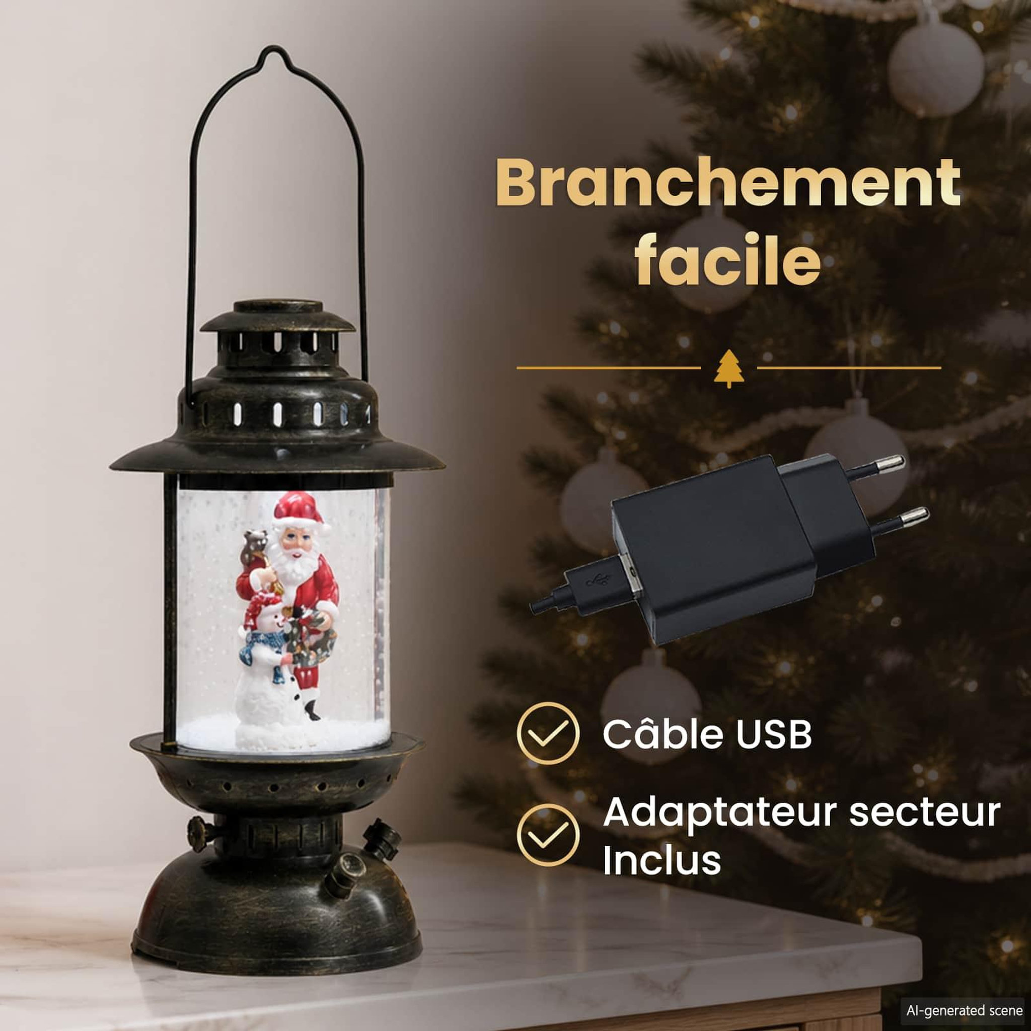 Voir la diapositive 5 : VIDAXL Christmas Lantern ESPOO Blanc froid Ø 21 x 40,5 cm