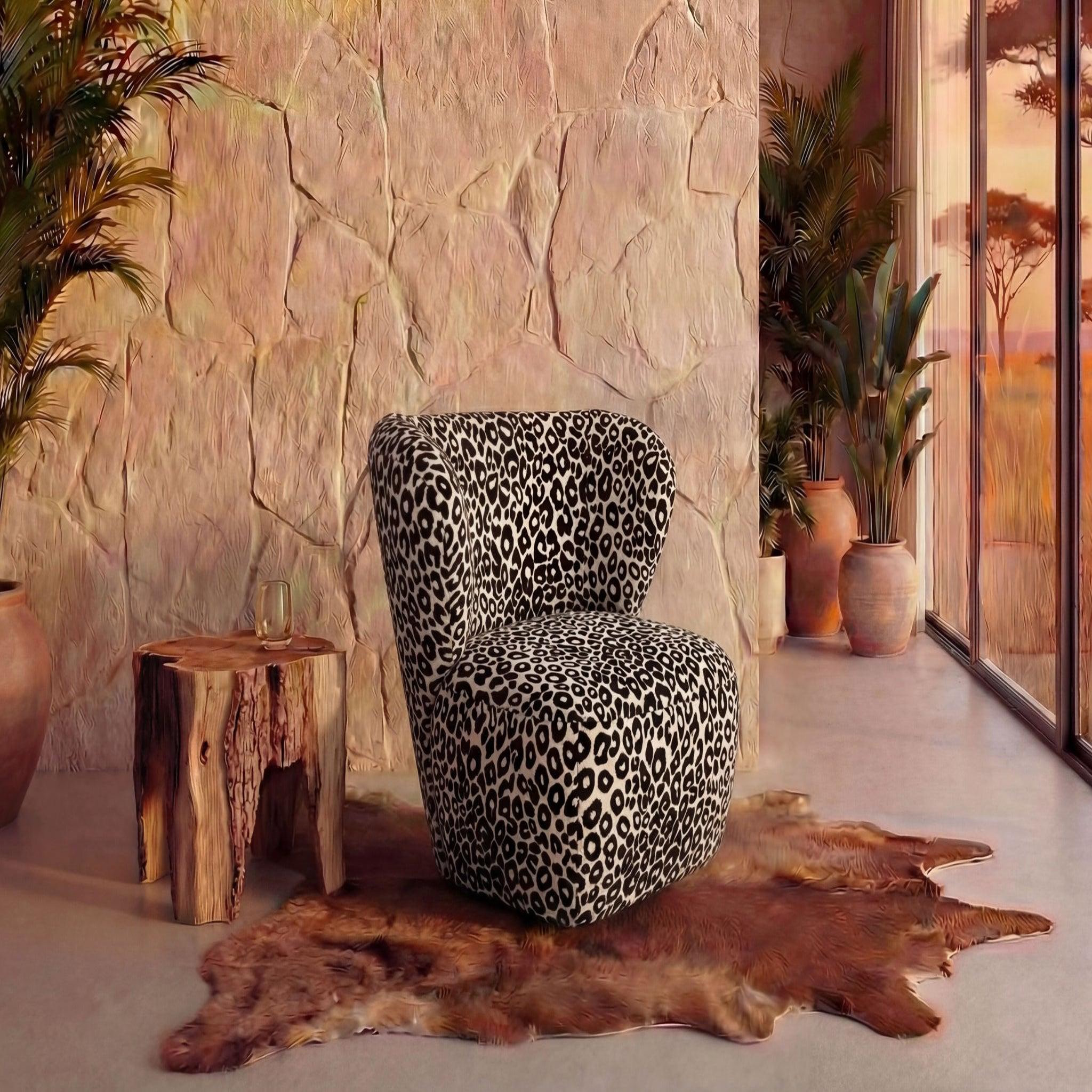 Voir la diapositive 2 : CASANOVA PARIS Capri - fauteuil tissu imprimé animalier