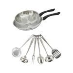 Fackelmann Set 2 poêles 24 et 28 cm en inox et 6 ustensiles inox Fackelmann Geneva