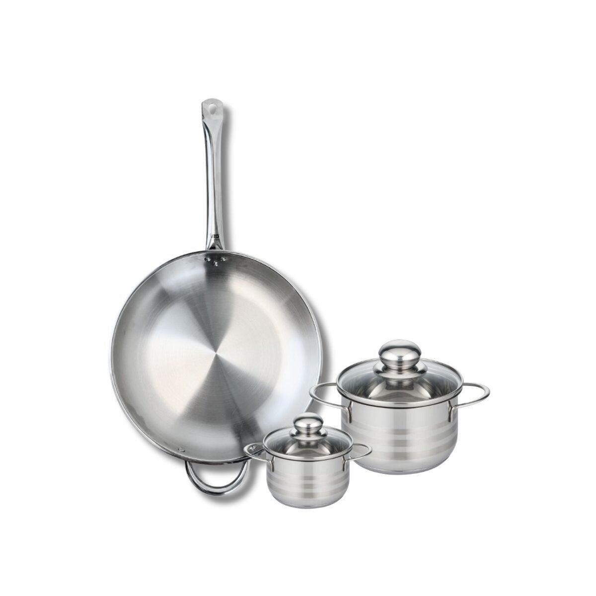 ELO Ensemble de 1 Poêle de cuisson 32 cm et 2 faitouts 12 et 16 cm Elo Profi Brillant