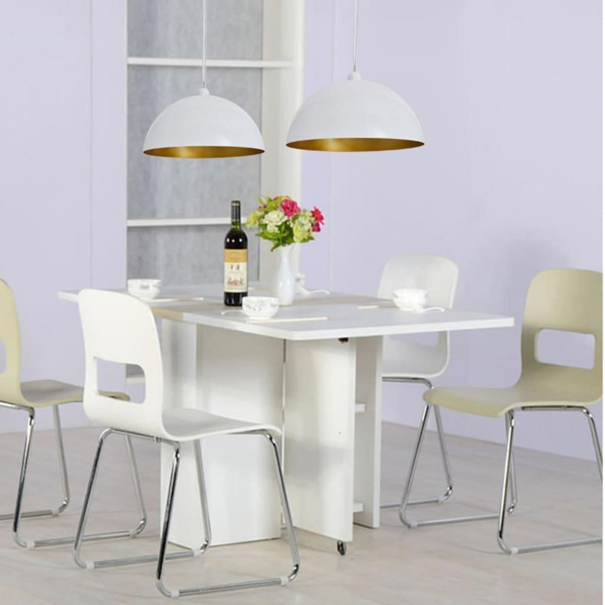 VIDAXL Plafonnier 2 pcs Hauteur reglable Semi-spherique Blanc