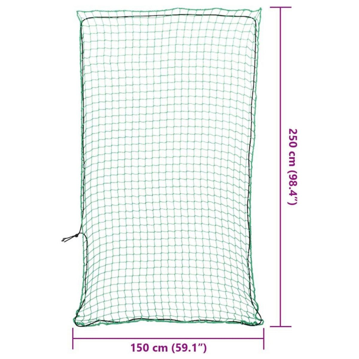 VIDAXL Filet pour remorque avec corde elastique vert 2,5x1,5 m PP