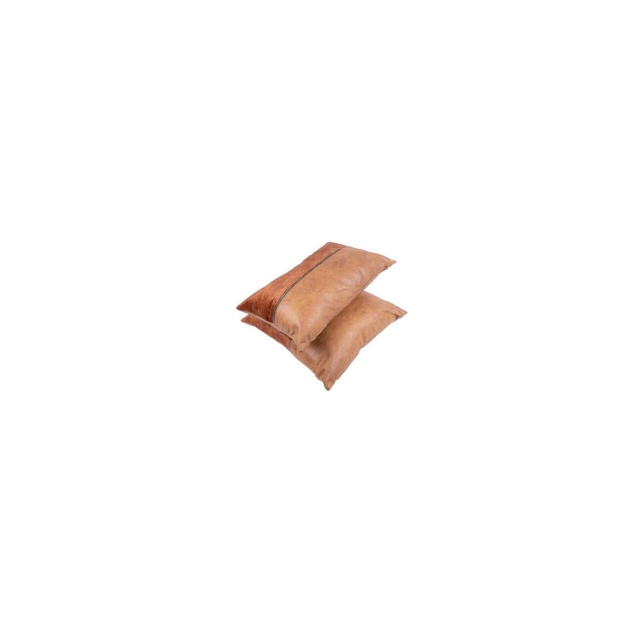 Voir la diapositive 2 : Paris Prix Lot de 2 coussins déco  picco  30x50cm marron