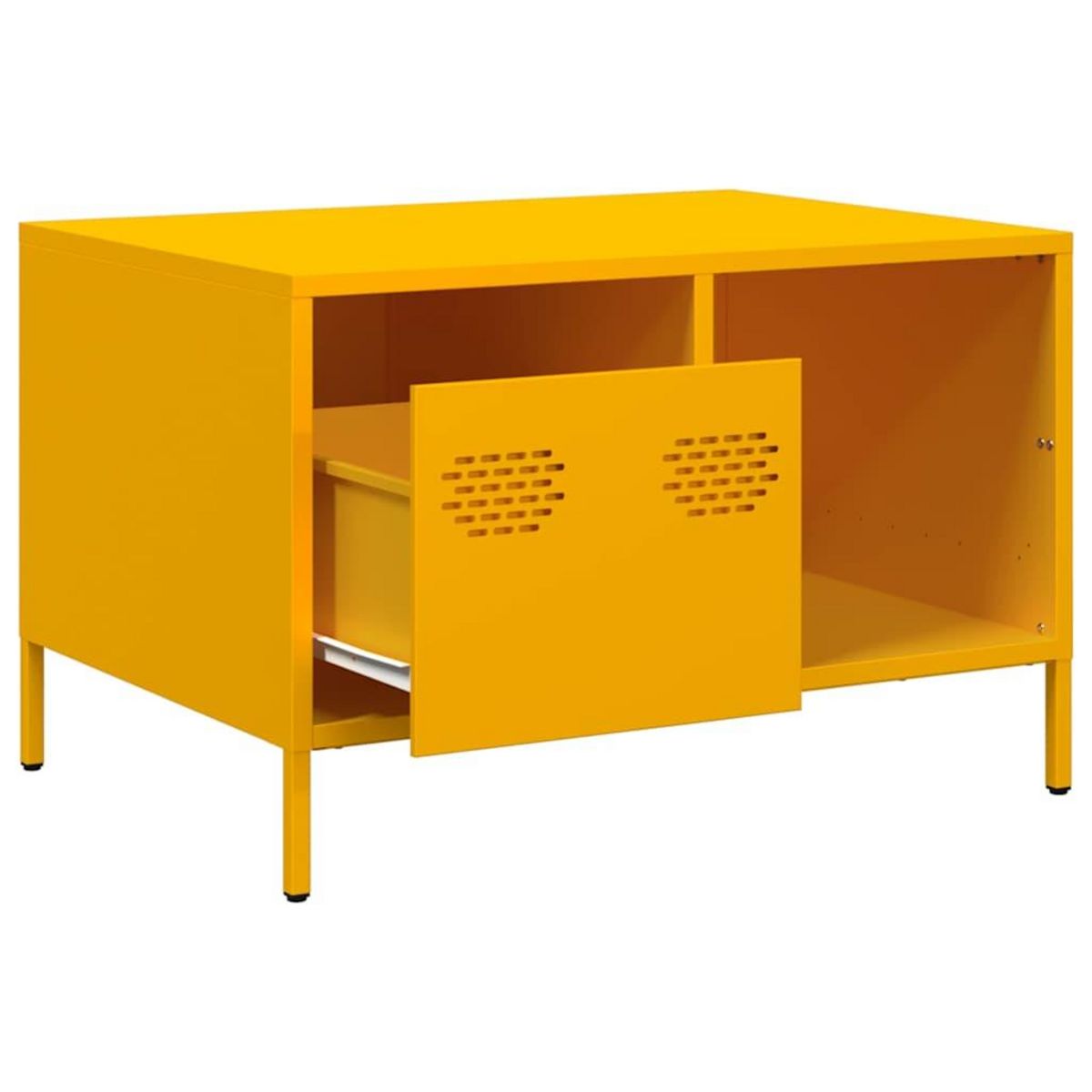 VIDAXL Table basse jaune moutarde 68,5x50x43,5 cm acier lamine a froid