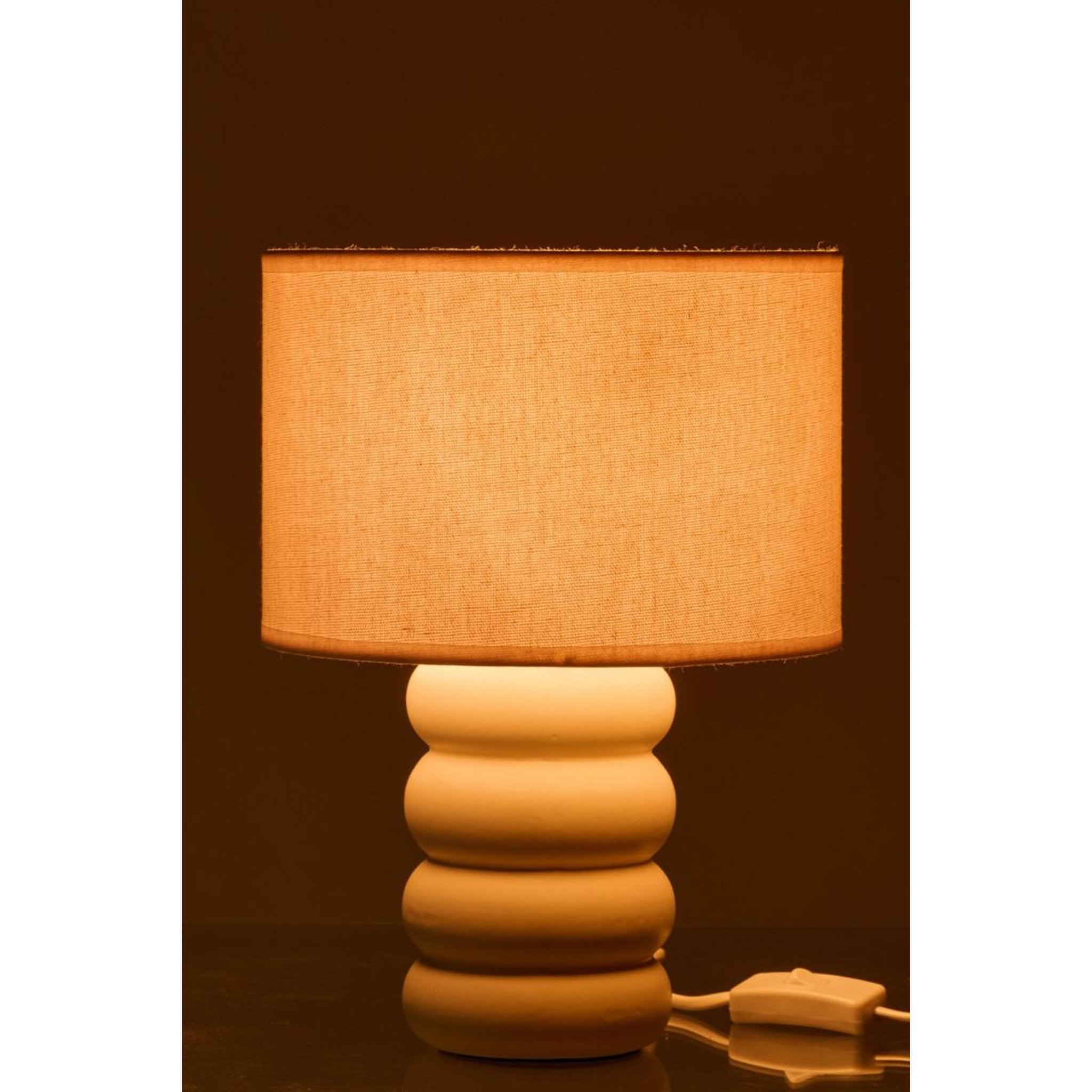Voir la diapositive 3 : J-LINE Lampe à poser en céramique  eva  31cm blanc