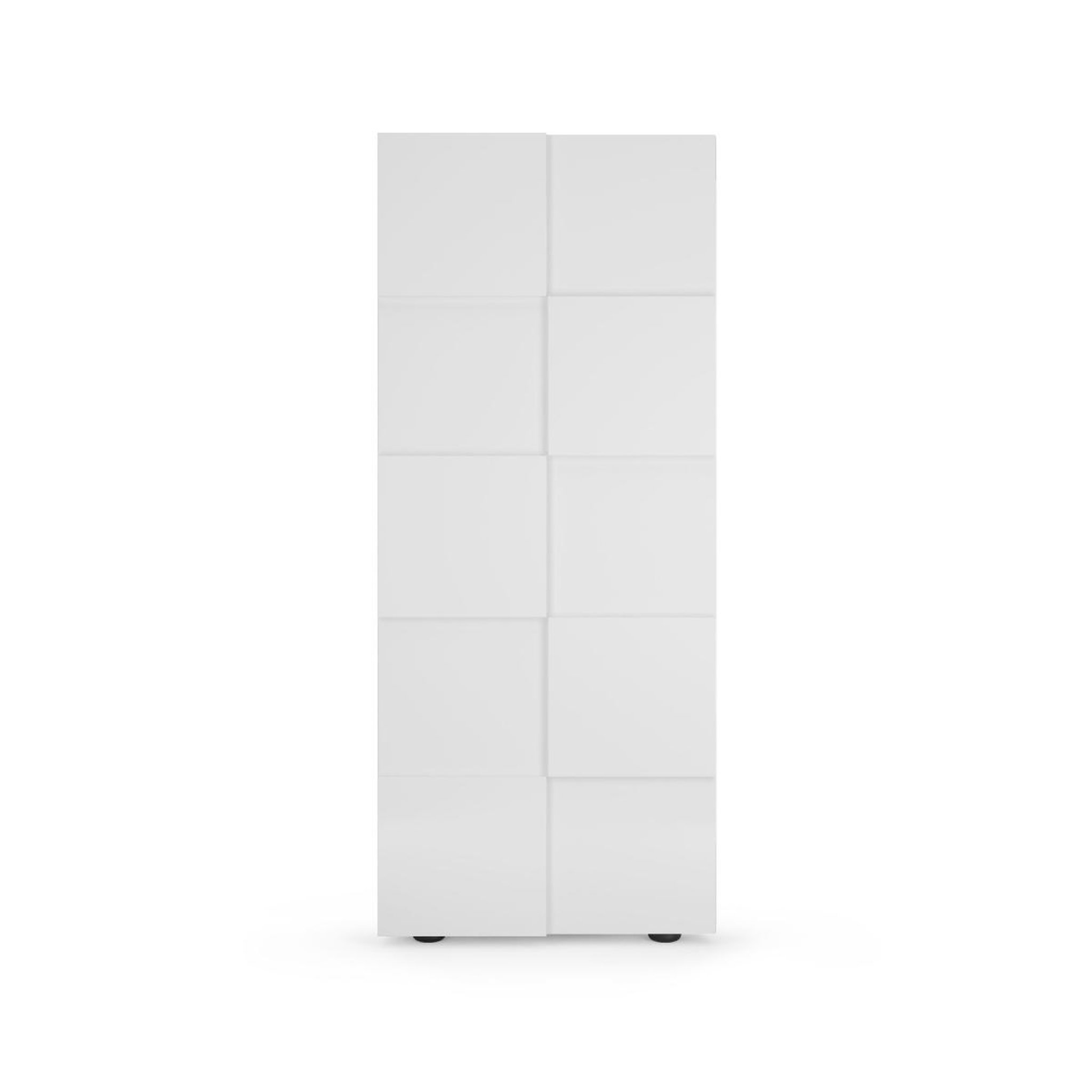 JLC KREATION Armoire design laqué blanc 2 portes MADO
