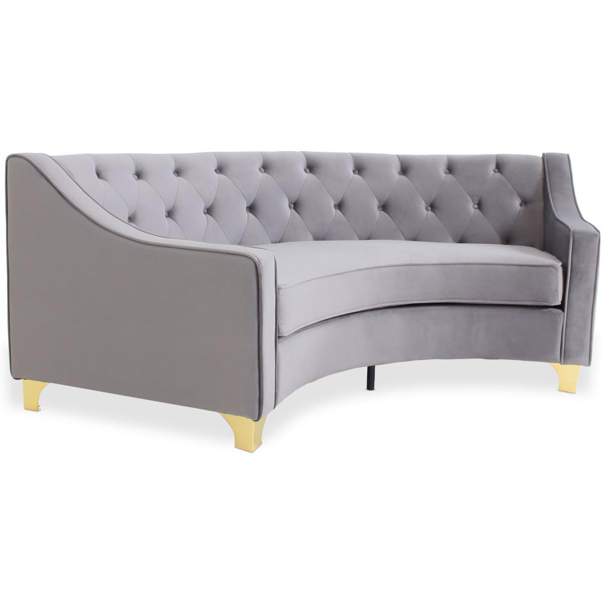 Voir la diapositive 2 : Paris Prix Canapé 3 places velours  noyax  212cm gris & or