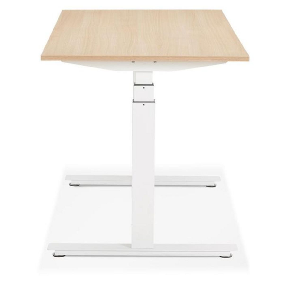 Paris Prix Bureau Design Réglable  Électrique  140cm Naturel & Blanc